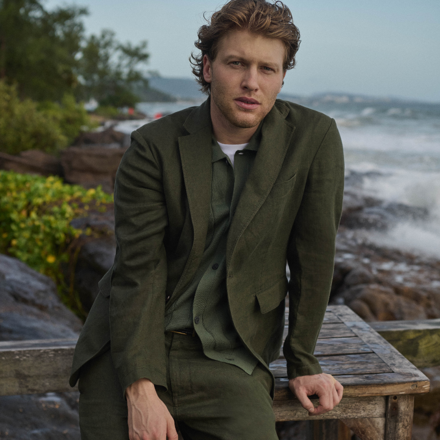 Gunn Guy wearing Olive Rodd & Gunn clothing