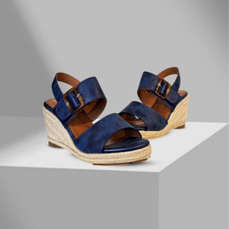 Blues wedges with braided decoration from Maher Shoes